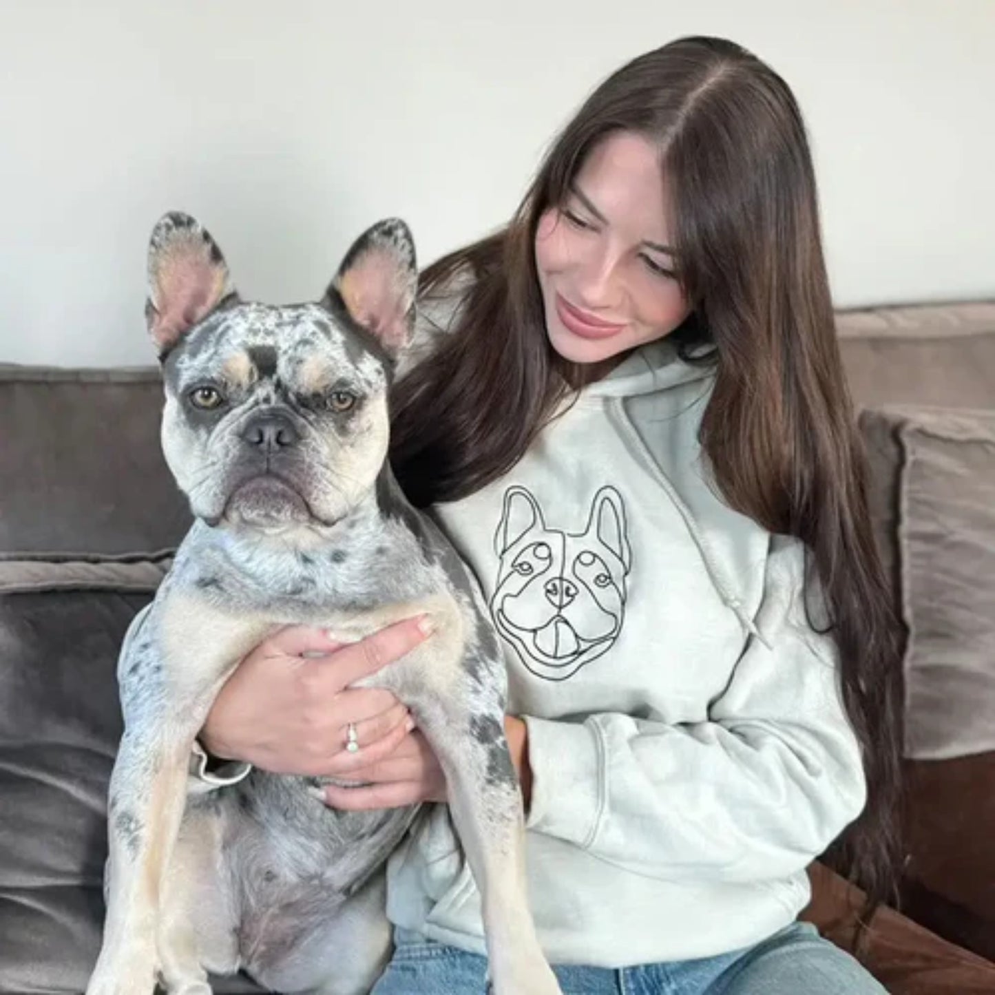 Custom Embroidered Dog Line Art – From Photo