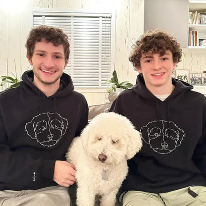 Custom Embroidered Dog Line Art – From Photo