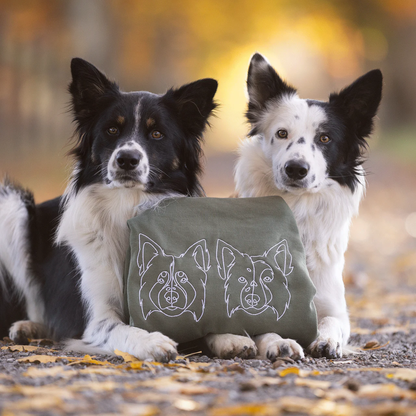 Custom Embroidered Dog Line Art – From Photo