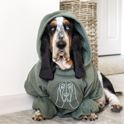 Custom Embroidered Dog Line Art – From Photo