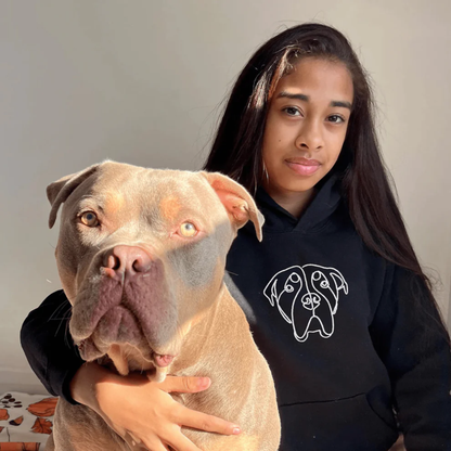 Custom Embroidered Dog Line Art – From Photo