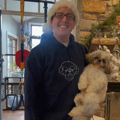 Custom Embroidered Dog Line Art – From Photo