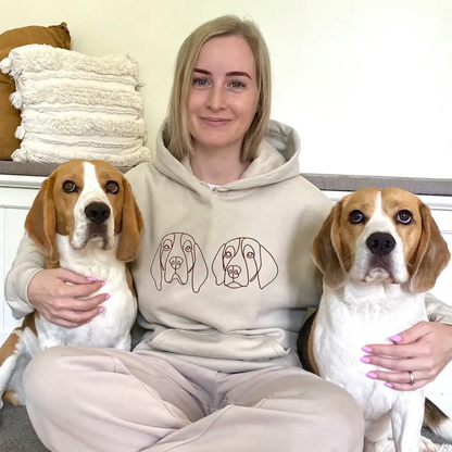 Custom Embroidered Dog Line Art – From Photo