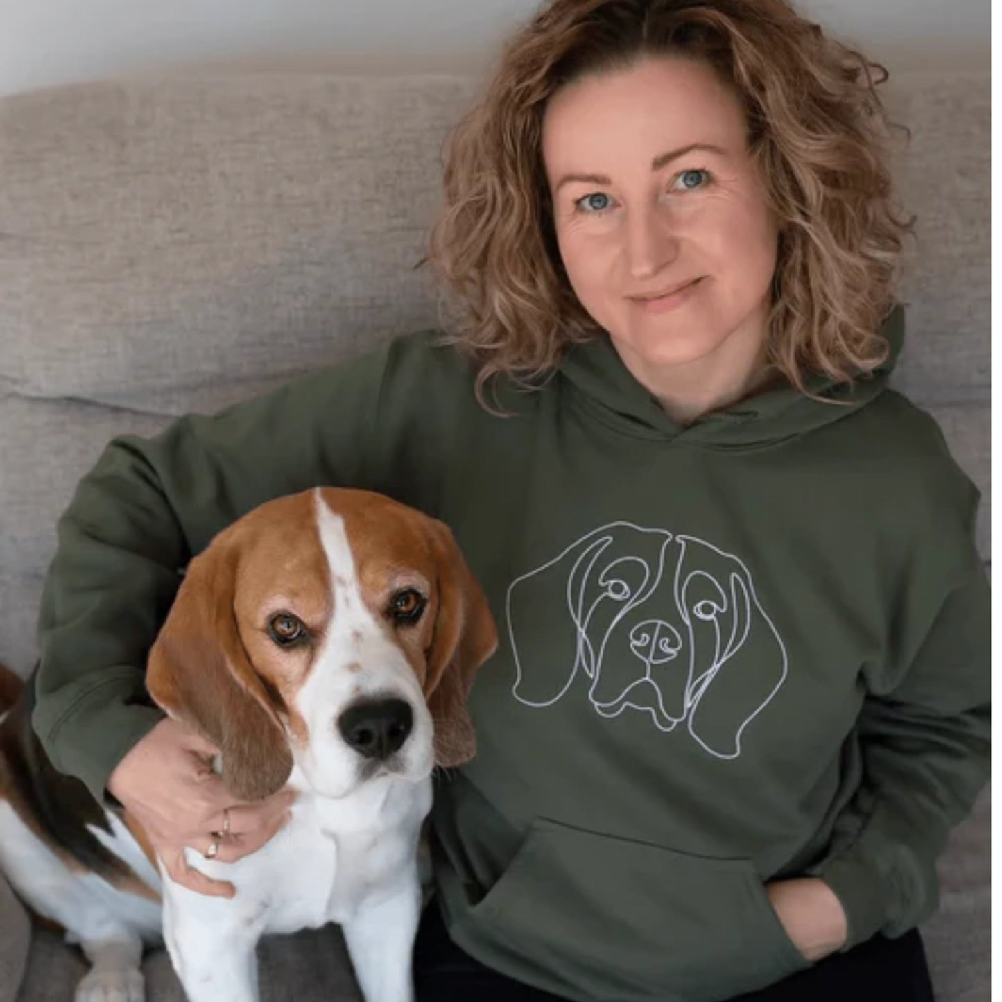 Custom Embroidered Dog Line Art – From Photo