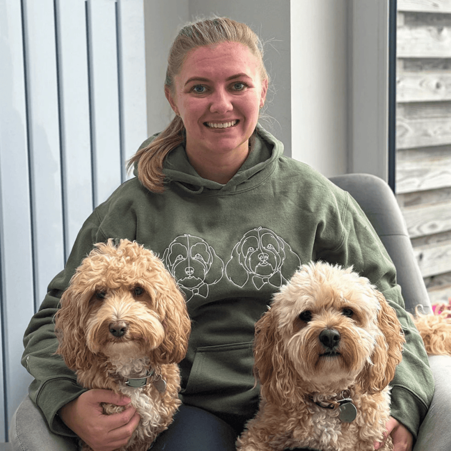 Custom Embroidered Dog Line Art – From Photo