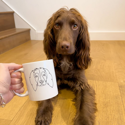 Custom Pet Portrait Mug – Minimal Line Art From Your Photo